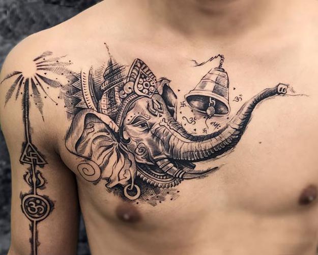 Geriausi Lord Ganesha tatuiruočių dizainai 3