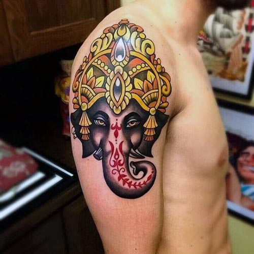 Geriausi Lord Ganesha tatuiruočių dizainai 8