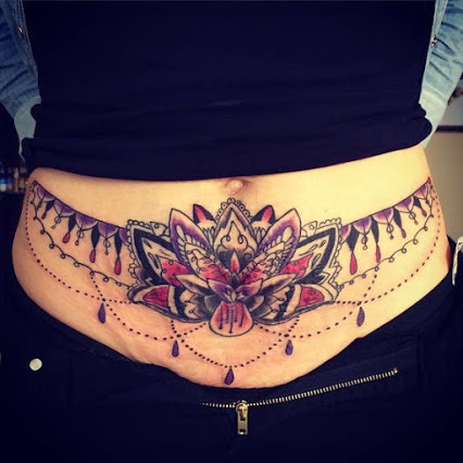 Mide Lotus Dövme Tasarımları