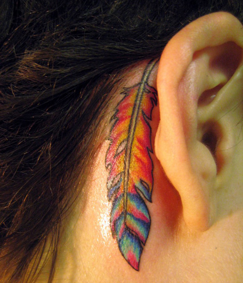 Majamio rašalo plunksnų tatuiruotė mergaitėms
