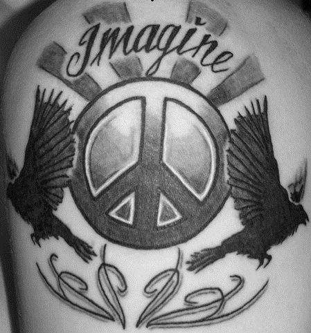 Įsivaizduokite taikos tatuiruočių dizainą