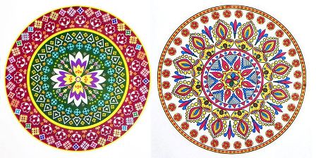 Çok Renkli Rangoli Tasarımları