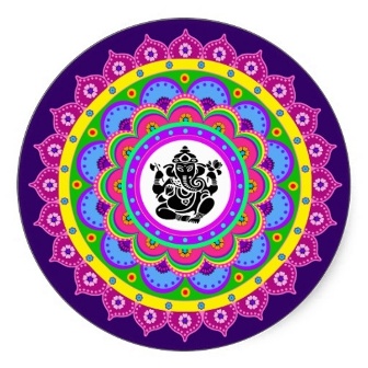 Ganesha Mandala lipdukas Rangolis