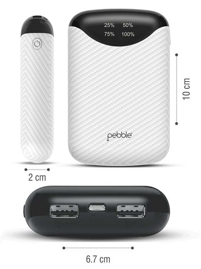 „Pebble 10000mAh“ palmių dydžio maitinimo bankas