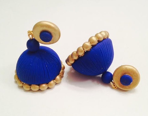 Stud ile Tüylü Quilling Jhumkas