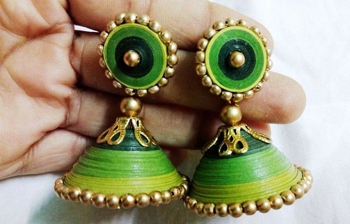 Boncuklu Quilling Jhumkas