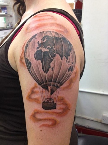 Sıcak Hava Balonu Biceps Tattoo Design