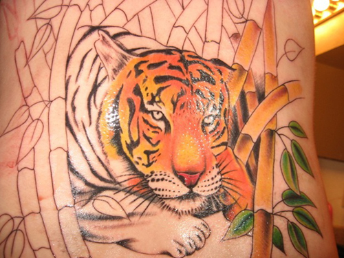 Didingi tigro tatuiruočių dizainai
