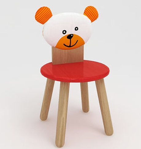 3D modelio kėdė vaikams