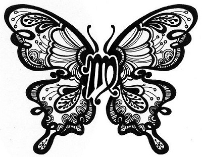 Mergelės drugelio tatuiruotė