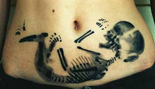 „Skeleton Baby Weird“ tatuiruočių dizainas