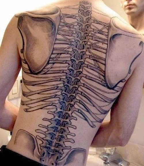 Keisti skeleto tatuiruočių dizainai