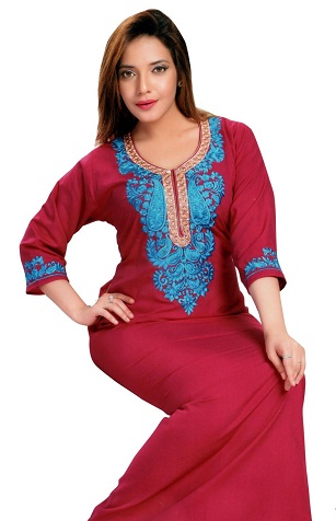 Kaftan Kol Pamuklu Gecelik
