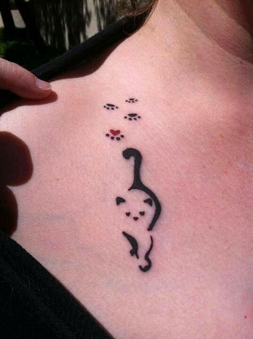 Katės letenos spausdinimo tatuiruotės dizainas