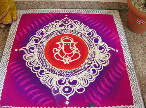 Ganapathi Serbest El Rangoli