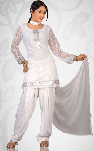 „Palatial Style“ sidabrinis „Salwar“ kostiumas