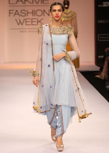 Sidabrinis Dhoti Salwar kostiumas