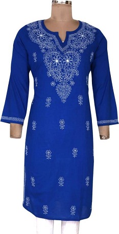 Saadgi Lucknow Chikankari išsiuvinėta Kurta