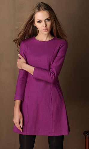 Žiemos purpurinė suknelė