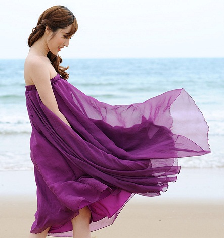 Paplūdimio purpurinė suknelė