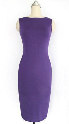 Paprasta violetinė suknelė