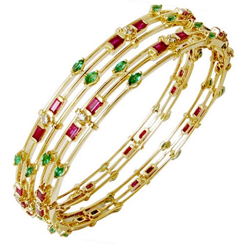 Deimantinio-rubino-smaragdo aukso apyrankės dizainas