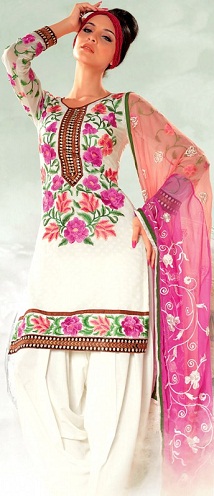 Gėlių siuvinėtas Salwar kostiumas