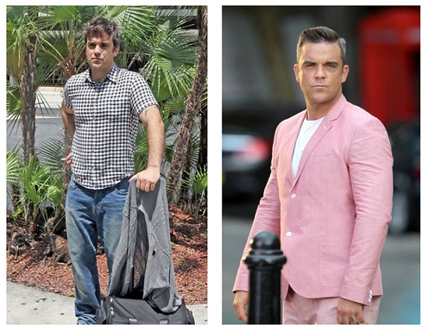Robbie Williamsas prieš ir po svorio metimo