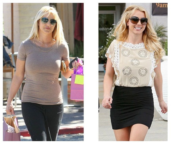 Britney Spears svorio netekimas prieš ir po