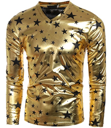 Auksinės žvaigždės marškinėliai vyrams