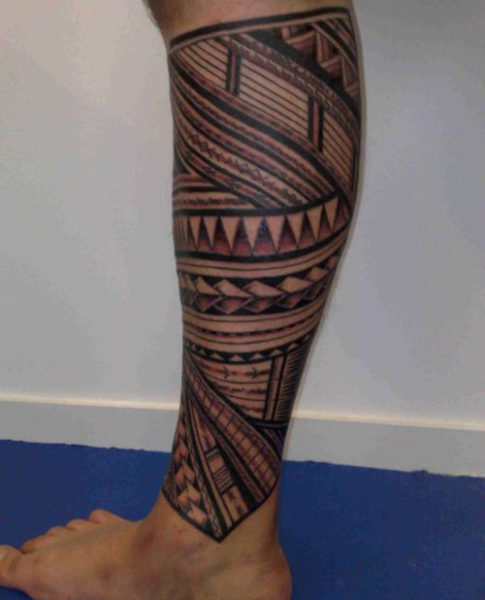 Tam Bacak Dövme Tribal Tasarım