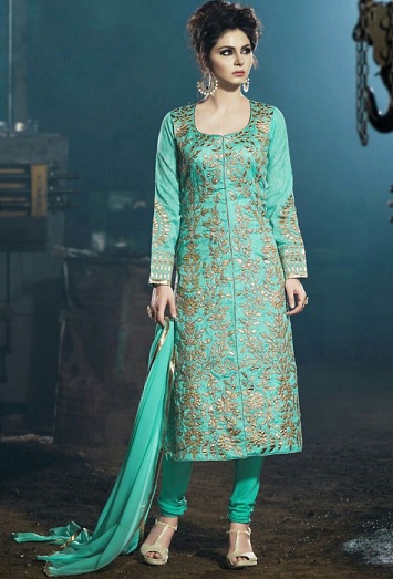 Ham İpek Düz Kesim Salwar Kameez