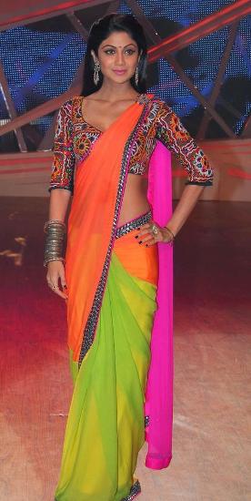 Şeker Renkleri Saree Shilpa Shetty