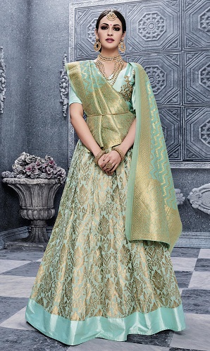 „Blue Velvet Anarkali Frock“