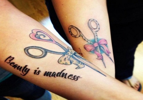 Galingas motinos dukros tatuiruotės dizainas