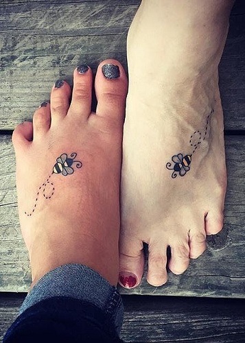 Nuostabus motinos dukros tatuiruotės dizainas