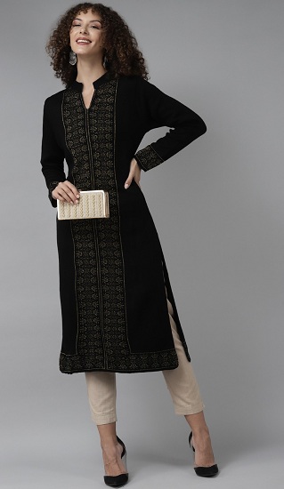 Juoda ilga vilnonė Kurta