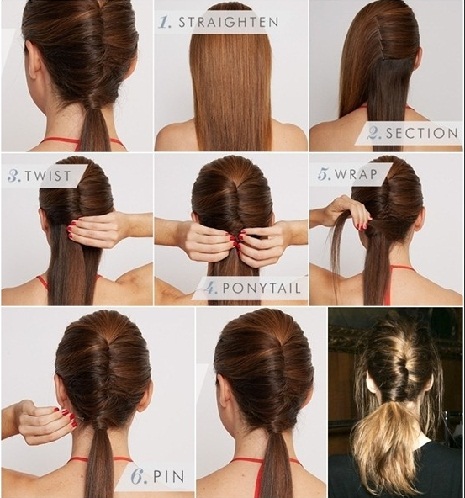 Şık Diy Chignon Uzun At Kuyruğu Saç Modeli