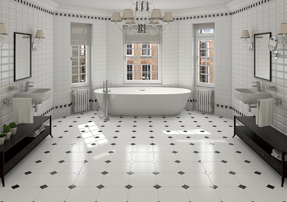 Klasikinė vonios grindų plytelė