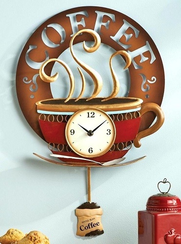 Sıcak Kahve Dekoratif Duvar Saati