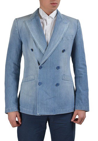 Kruvaze Denim Blazer Erkek