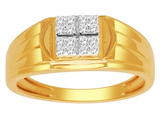Paprastas auksinis vyrų deimantinis žiedas
