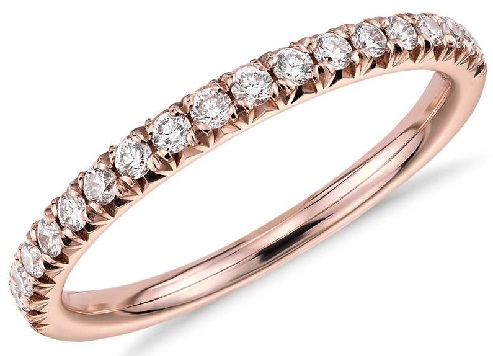 Rožinio aukso deimantiniai žiedai moterims