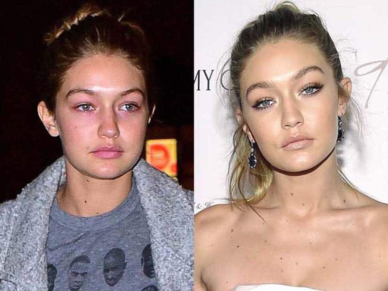 Gigi Hadid be makiažo