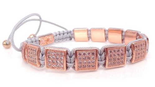 Micro Pave Platin-Rose Gold-Pırlanta Kadın Bileklik