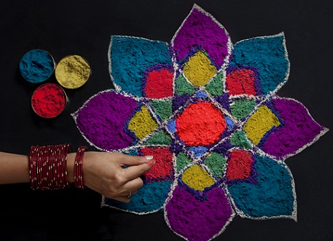 Nauji „Pookalam Rangoli“ dizainai