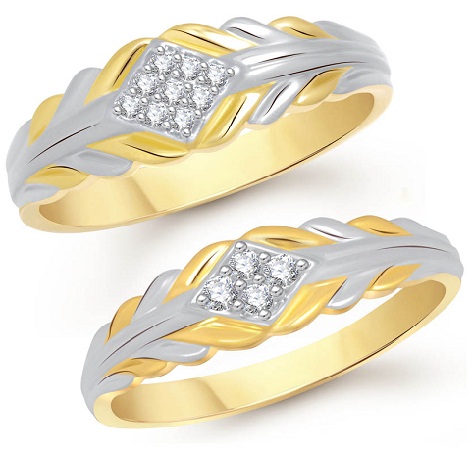 Altın Rodyum Kaplama Çift Yüzüğü