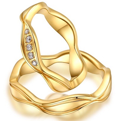 Banguoti aukso porų žiedai