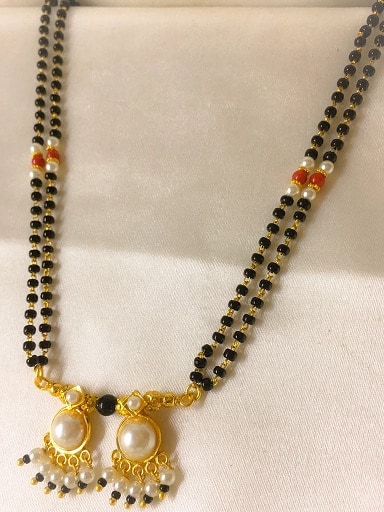 Išgalvotas perlų mangalsutros dizainas