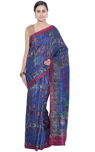 Neapdorotas „Tussar Silk Saree“